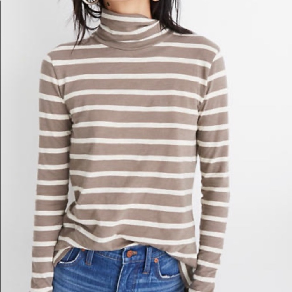 Madewell Whisper Cotton Turtleneck Kearney Stripe